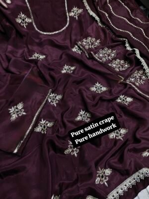 Pure Sartin Crape Unstitched Outfit