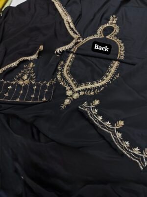 Pure Crape Silk Unstitched Outfit