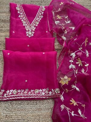 Organza Kurta Unstitched Outfit