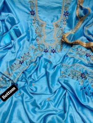 Khadi Silk Handwork Unstitched Outfit